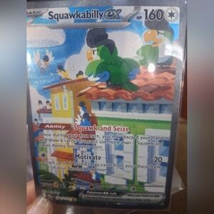 Pokemon Squawkabilly EX Trading Card - Green and Blue